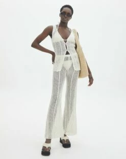 High Rise Tailored Wide Leg Panelled Pant 26 High Rise Tailored Wide Leg Panelled Pant -Glassons Store co coral crochet pant milk front pw118725cro 5