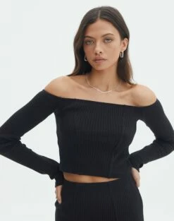Off Shoulder Flared Long Sleeve Top