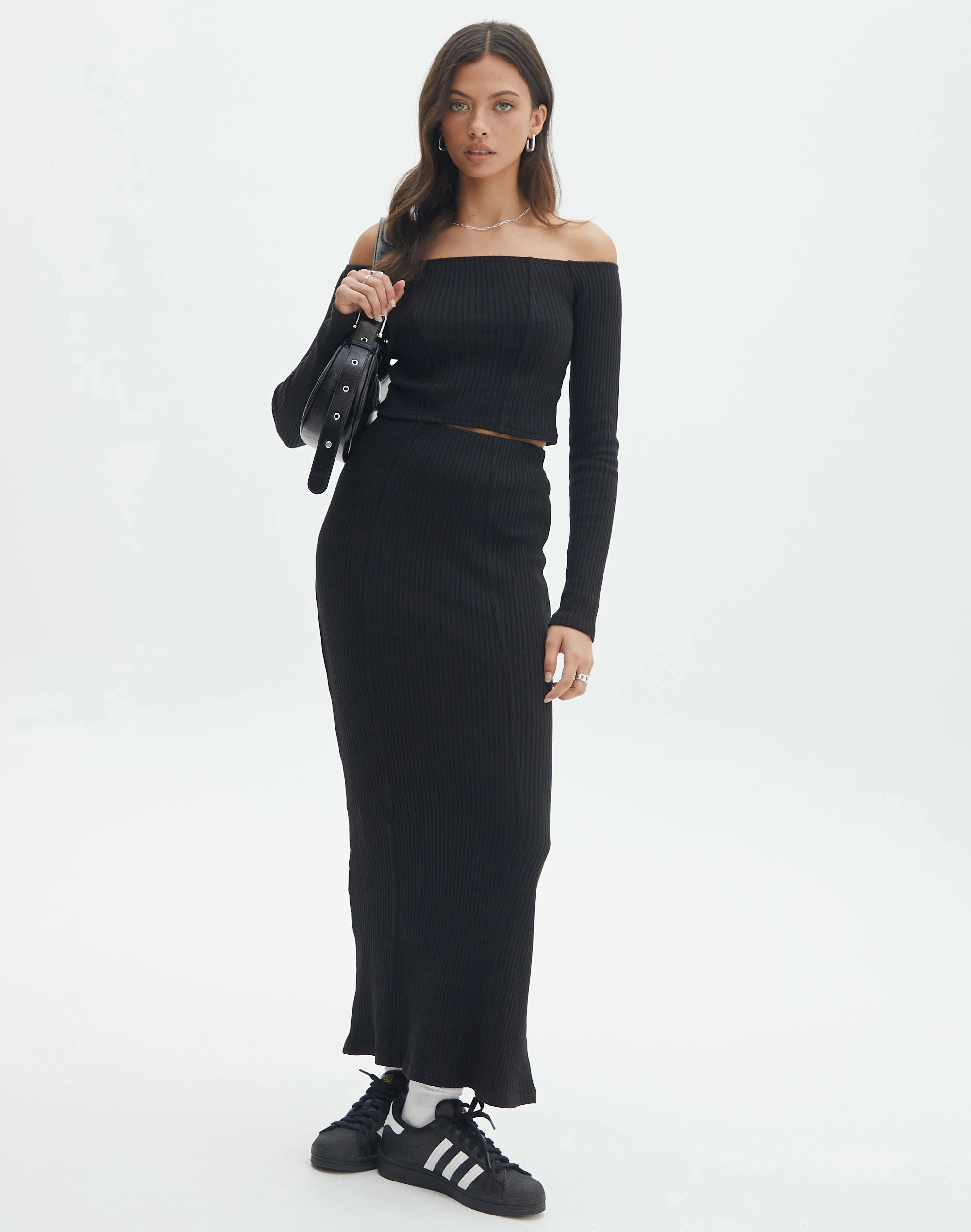 Cotton Panelled Rib Maxi Skirt 3 Cotton Panelled Rib Maxi Skirt