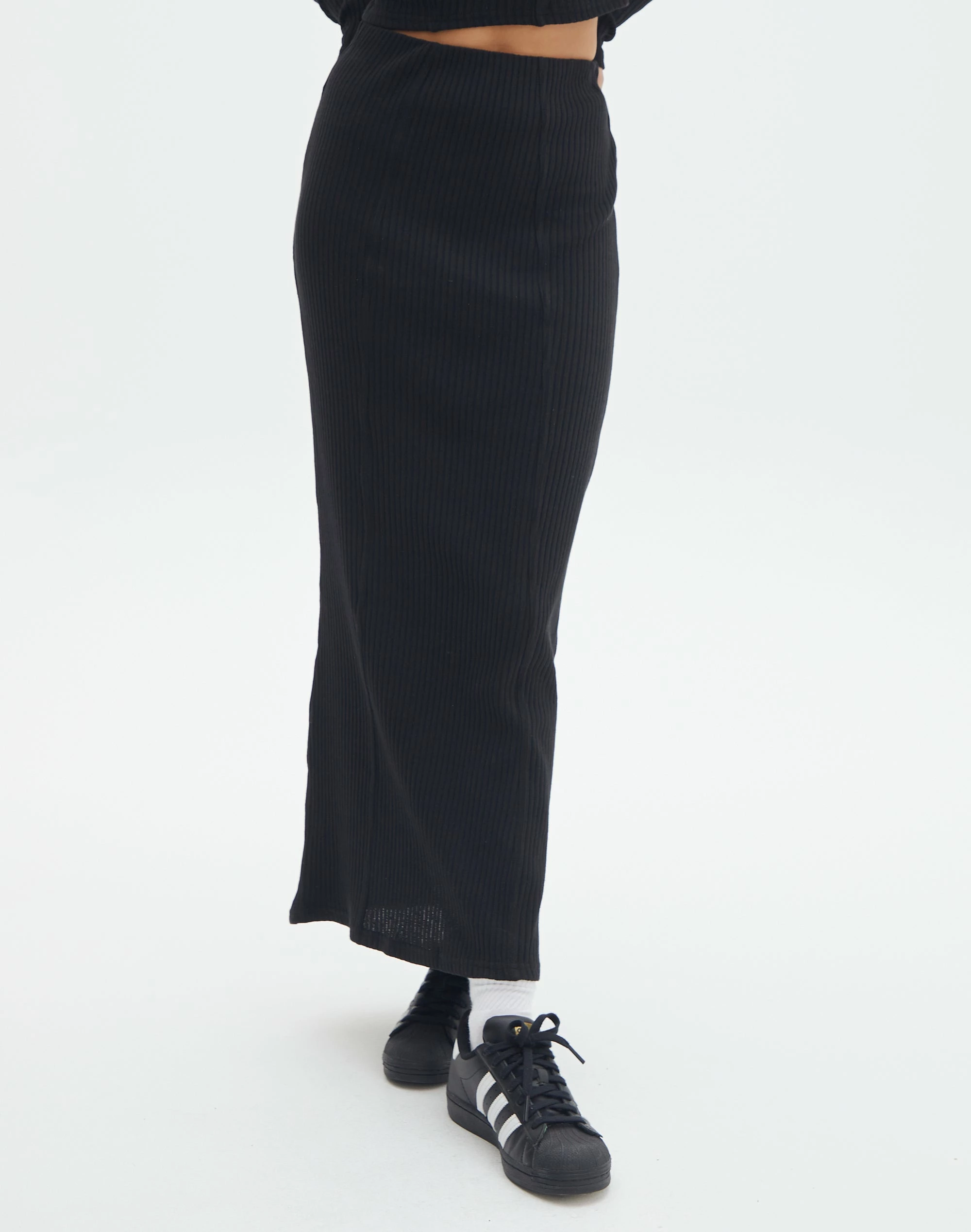 Cotton Panelled Rib Maxi Skirt 4 Cotton Panelled Rib Maxi Skirt - Image 2