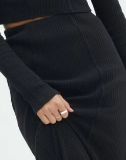 Cotton Panelled Rib Maxi Skirt 25 Cotton Panelled Rib Maxi Skirt -Glassons Store co gigi panelled rib maxi skirt black imageback sl127198rib