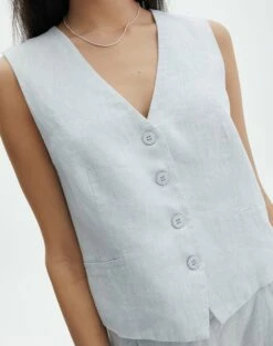 Linen Tailored Vest -Glassons Store co harley linen vest icecapmilk imageback bv128737tcd