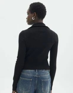 Long Sleeve Zip Through Knit Top -Glassons Store co harriet zip thru cardi black back kc90296knt