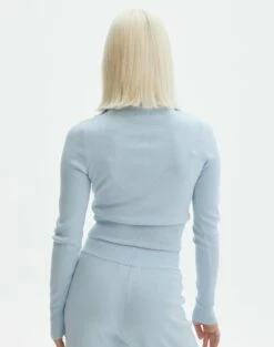 Long Sleeve Zip Through Knit Top -Glassons Store co harriet zip thru cardi blue bubble back kc90296knt