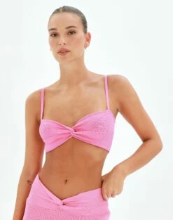 Twist Front Rib Knit Crop Top