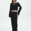 Tie Waist Knit Maxi Skirt 2 Tie Waist Knit Maxi Skirt -Glassons Store co lardee knit tie waist maxi black front sl47099knt