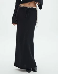 Tie Waist Knit Maxi Skirt 23 Tie Waist Knit Maxi Skirt -Glassons Store co lardee knit tie waist maxi black full sl47099knt