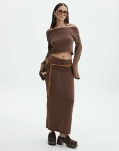 Oversized Knit Jumper -Glassons Store co lardee knit tie waist maxi deep umber front sl47099knt 3