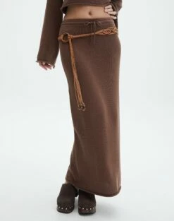 Tie Waist Knit Maxi Skirt 33 Tie Waist Knit Maxi Skirt -Glassons Store co lardee knit tie waist maxi deep umber full sl47099knt