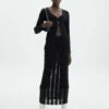 Sheer Ladder Knit Maxi Skirt -Glassons Store co lidia knit maxi skirt black front sl124834knt