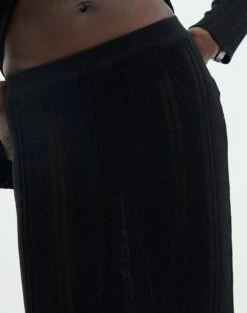 Sheer Ladder Knit Maxi Skirt -Glassons Store co lidia knit maxi skirt black imageback sl124834knt