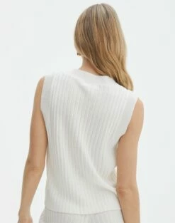 Rib Knit V Neck Vest -Glassons Store co litzy rib vest milk back kv155579knt
