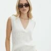 Rib Knit V Neck Vest -Glassons Store co litzy rib vest milk front kv155579knt 3