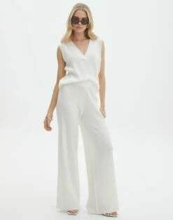 Rib Knit V Neck Vest -Glassons Store co litzy ribbed wide leg pants milk front pw61049knt