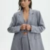 Oversized Pinstripe Blazer -Glassons Store co loretta blazer light grey pinstripe front jw51337pin