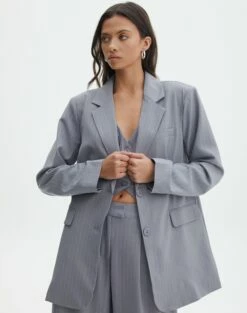 Oversized Pinstripe Blazer