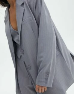 Oversized Pinstripe Blazer -Glassons Store co loretta blazer light grey pinstripe imageback jw51337pin