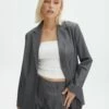 Oversized Blazer -Glassons Store co loretta oversized blazer jacket charcoal marle front jw51337zhe 2