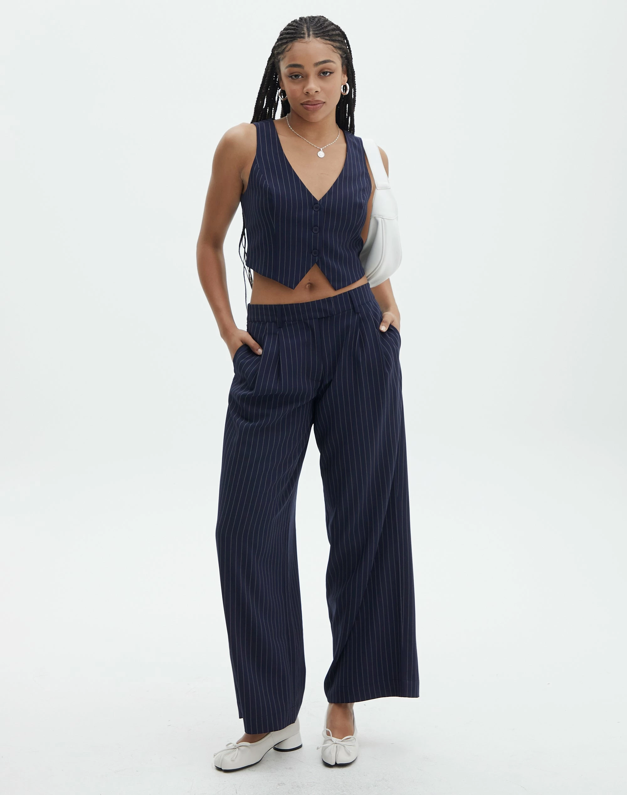 Wide Leg Pinstipe Tailored Pant 21 Wide Leg Pinstipe Tailored Pant - Image 19