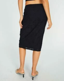 Lace Midi Slip Skirt -Glassons Store co lorna lace midi skirt blackblack back sl108106lac