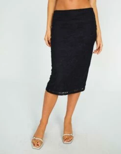 Lace Midi Slip Skirt -Glassons Store co lorna lace midi skirt blackblack full sl108106lac