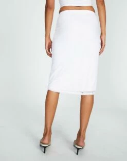 Lace Midi Slip Skirt -Glassons Store co lorna lace midi skirt white back sl108106lac