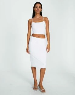 Lace Midi Slip Skirt