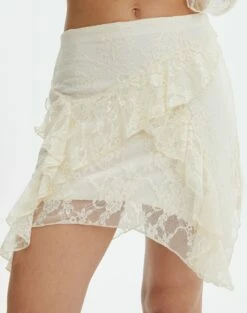 Tiered Asymmetric Lace Mini Skirt 26 Tiered Asymmetric Lace Mini Skirt -Glassons Store co lotus mini skirt bad to the bone full ss116576lac