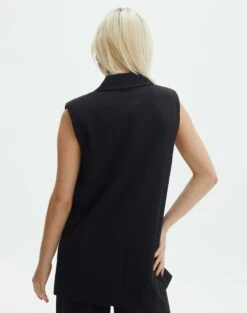 Tailored Oversized Vest -Glassons Store co marly sleeveless blazer black back vs133393pln