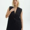 Tailored Oversized Vest -Glassons Store co marly sleeveless blazer black front vs133393pln