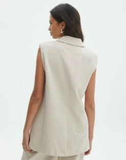 Tailored Oversized Vest -Glassons Store co marly sleeveless blazer oh natural back vs133393pln