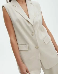 Tailored Oversized Vest -Glassons Store co marly sleeveless blazer oh natural imageback vs133393pln