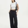 High Waist Relaxed Tailored Pant -Glassons Store co marly wide leg pant black front pw71767pln 4