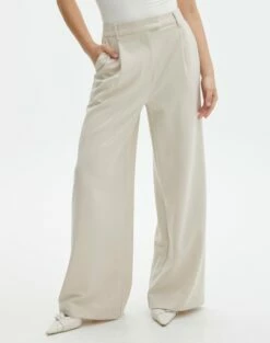 High Waist Relaxed Tailored Pant -Glassons Store co marly wide leg pant oh natural full pw71767pln