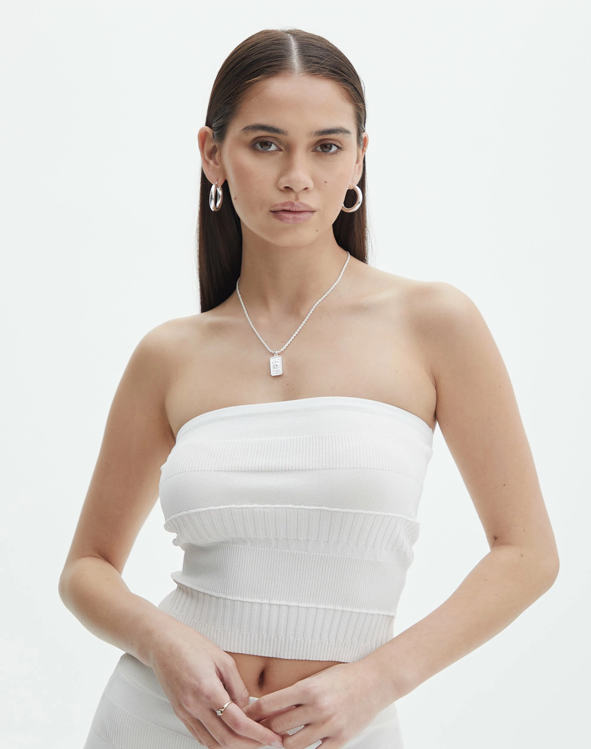 Contrast Rib Knit Bandeau 3 Contrast Rib Knit Bandeau