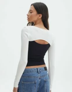 Ribbed Knit Long Sleeve Shrug -Glassons Store co midas shrug milk back kl54070cre