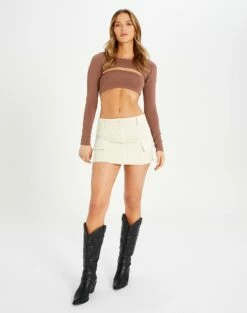 Ribbed Knit Long Sleeve Shrug -Glassons Store co midas shrug shiitake full kl54070cre