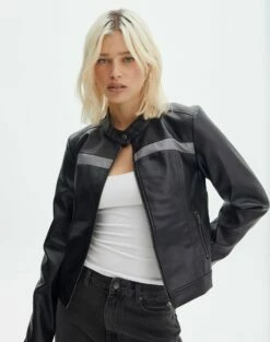 Faux Leather Zip Mini Skirt 27 Faux Leather Zip Mini Skirt -Glassons Store co mila moto jacket blackgrey front jw90928pu 1