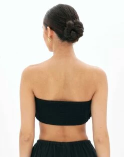 Muslin Ruched Bandeau Top 31 Muslin Ruched Bandeau Top -Glassons Store co mimi blouse black back bv90902omus