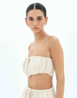 Muslin Ruched Bandeau Top 36 Muslin Ruched Bandeau Top -Glassons Store co mimi blouse rice cake detail bv90902omus