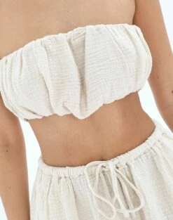 Muslin Ruched Bandeau Top 38 Muslin Ruched Bandeau Top -Glassons Store co mimi blouse rice cake imageback bv90902omus