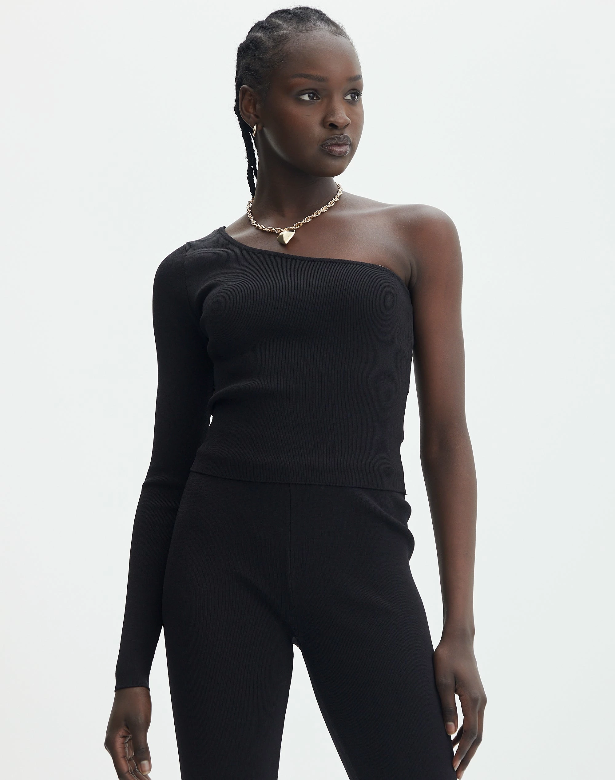 Knit One Shoulder Long Sleeve Top 3 Knit One Shoulder Long Sleeve Top