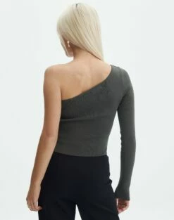 Knit One Shoulder Long Sleeve Top 29 Knit One Shoulder Long Sleeve Top -Glassons Store co odus one shoulder knit thyme out back kl94384vn