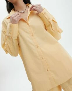 Cotton Oversized Button Up Shirt -Glassons Store co pascal poplin shirt mango lassi imageback bl118811pop