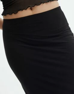 Mesh Lettuce Trim Midi Skirt 24 Mesh Lettuce Trim Midi Skirt -Glassons Store co sabrina burnout mesh max black imageback sl53303msh