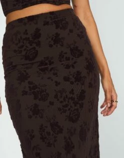 Burnout Mesh Lettuce Trim Midi Skirt 25 Burnout Mesh Lettuce Trim Midi Skirt -Glassons Store co sabrina burnout mesh maxi soy blooms imageback sl53303bur