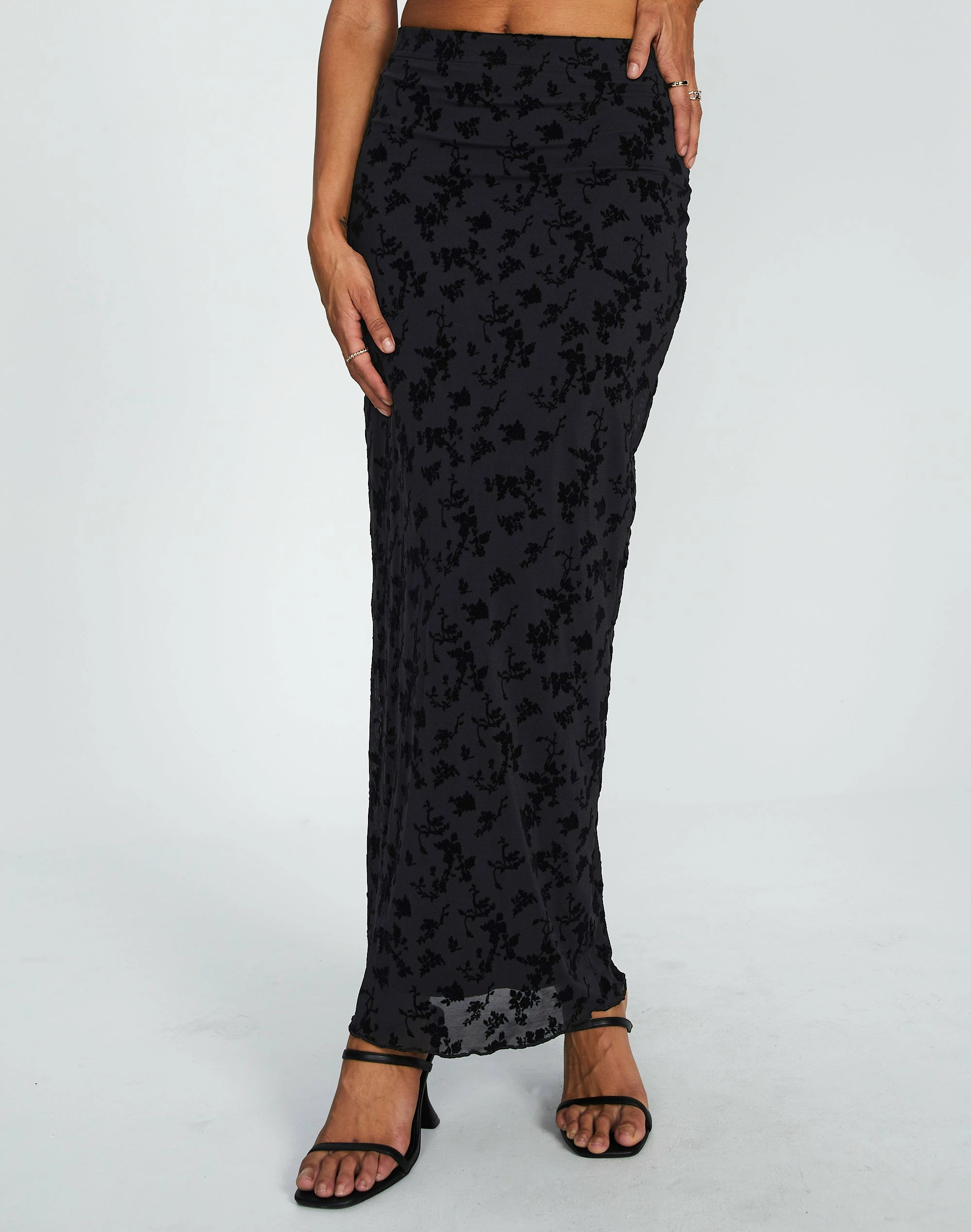 Burnout Mesh Lettuce Trim Midi Skirt 9 Burnout Mesh Lettuce Trim Midi Skirt - Image 7