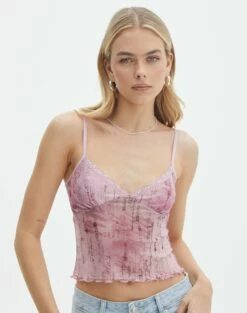 Strapless Fishnet Corset Top -Glassons Store co sabrina mesh cami baby doll script front tv54660rprt