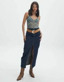 Print Mesh Lettuce Trim Cropped Cami -Glassons Store co sabrina mesh cami sideline check full tv54660rprt