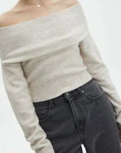 Off The Shoulder Bardot Knit Top 25 Off The Shoulder Bardot Knit Top -Glassons Store co skylar off shoulder relaxed knit take a shelfie imageback kl110792knt